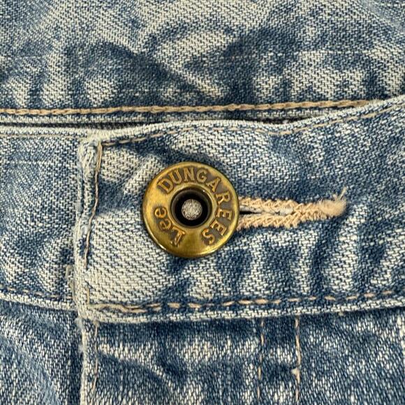 VTG Lee Dungarees Thrashed Distressed Carpenter Jeans Mens Size 32x30 Light Wash - Picture 5 of 12